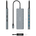 Docking USB Tipo-C Aisens ASUC-9P051-GR/ 1xDisplayPort/ 1xHDMI 4K/ 4xUSB/ 1xUSB Tipo-C/ 1xRJ45/ 1xUSB Tipo-C PD/ Gris
