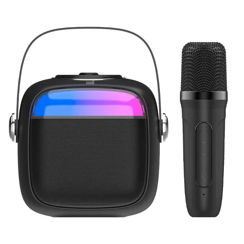 Altavoz Bluetooth Universal Música 6W COOL Mini Karaoke + 1 Micrófono Negro - PixelPlaza