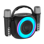 Altavoz Bluetooth Universal Música 6W COOL Mini Karaoke Party + 2 Micrófonos Negro - PixelPlaza
