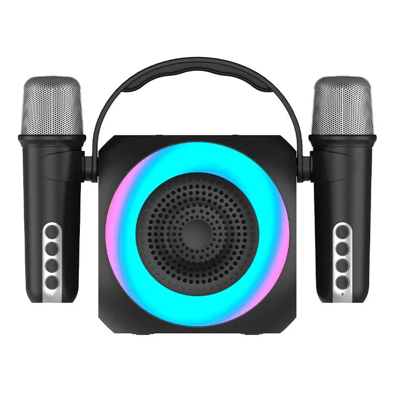 Altavoz Bluetooth Universal Música 6W COOL Mini Karaoke Party + 2 Micrófonos Negro - PixelPlaza
