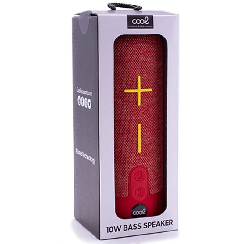 Altavoz Música Universal Bluetooth COOL 10W Bass Rojo - PixelPlaza
