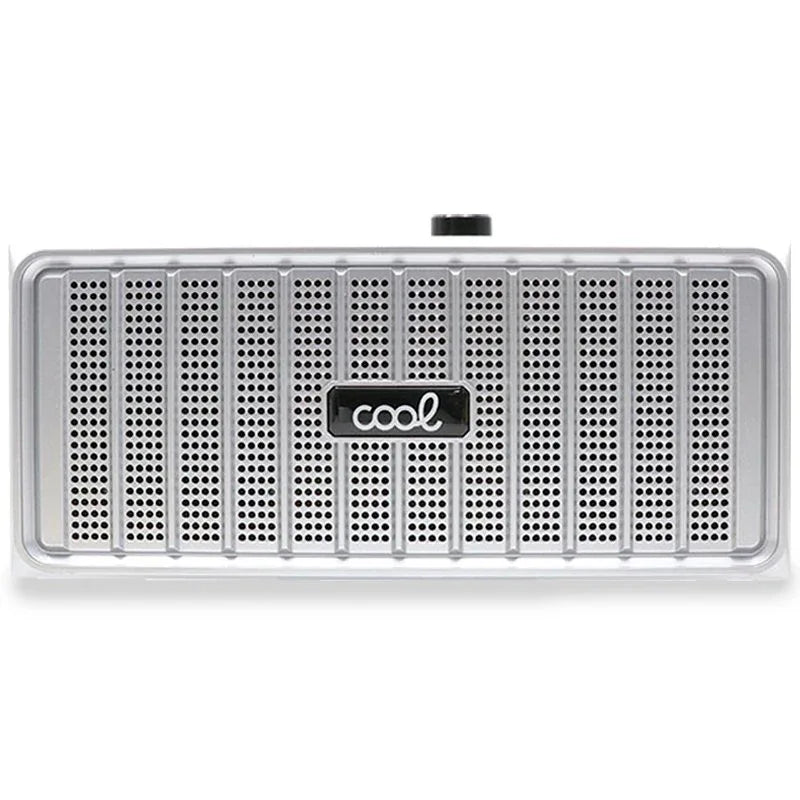 Altavoz Música Universal Bluetooth Marca COOL Retro (20W) Madera Negro Frontal Plata - PixelPlaza