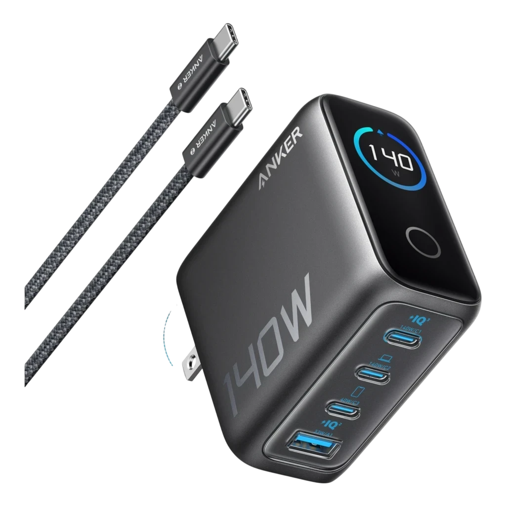 Cargador Anker Zolo GaN 140W Gris 1x USB-A + 3x USB-C
