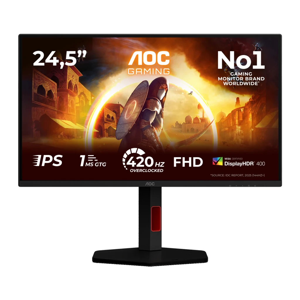 Monitor AOC G4 24.5 pulgadas 400Hz FHD Fast IPS 1ms GTG Rojo 25G4KUR