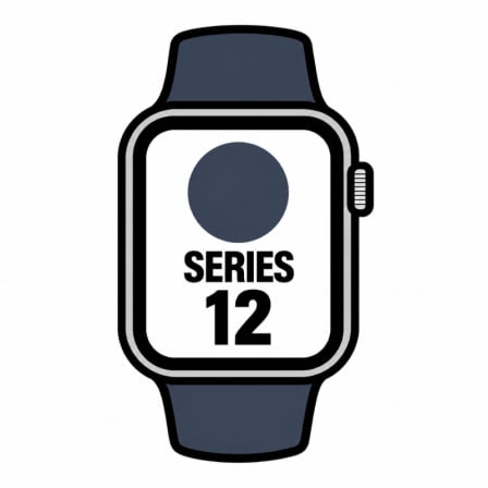 Apple Watch Series 12/ GPS/ 46mm/ Gris Espacial/ Correa Deportiva Azul Marino (S/M)