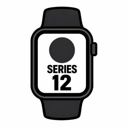Apple Watch Series 12/ GPS/ 46mm/ Negro/ Correa Deportiva Negra (M/L)