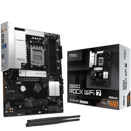 Placa Base Asrock B650 ROCK WiFi 7/ DDR5/ PCIe 5.0/ Socket AM5