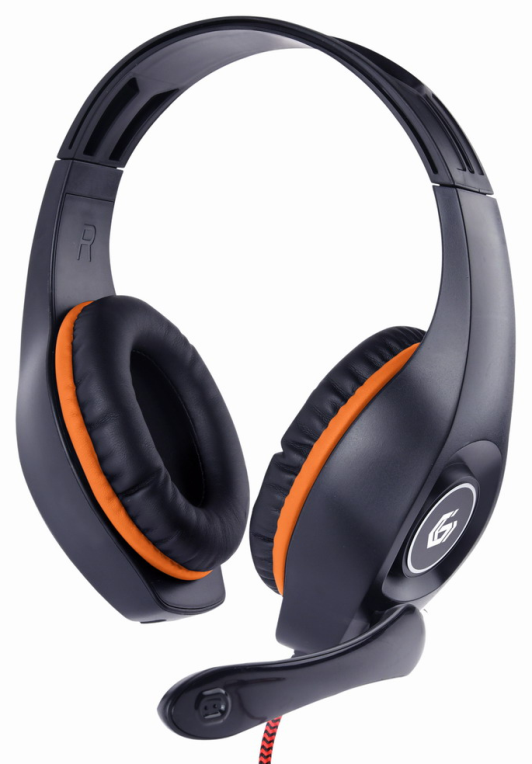 Gembird GHS-05-O auricular y casco Auriculares Alámbrico Diadema Juego Negro, Naranja