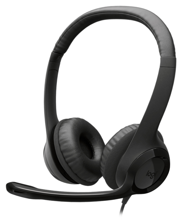 Logitech Auriculares con Cable H390 para PC/Portátil, Auriculares Estéreo con Micrófono con Supresión de Ruido, USB-C, C