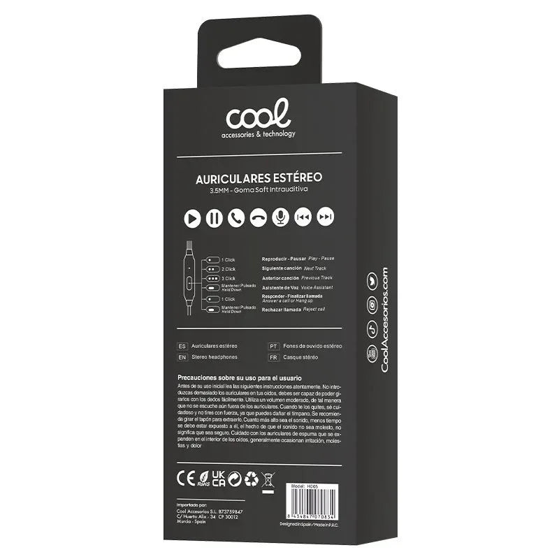 Auriculares 3,5 mm COOL Bear Stereo Con Micro Rojo - PixelPlaza