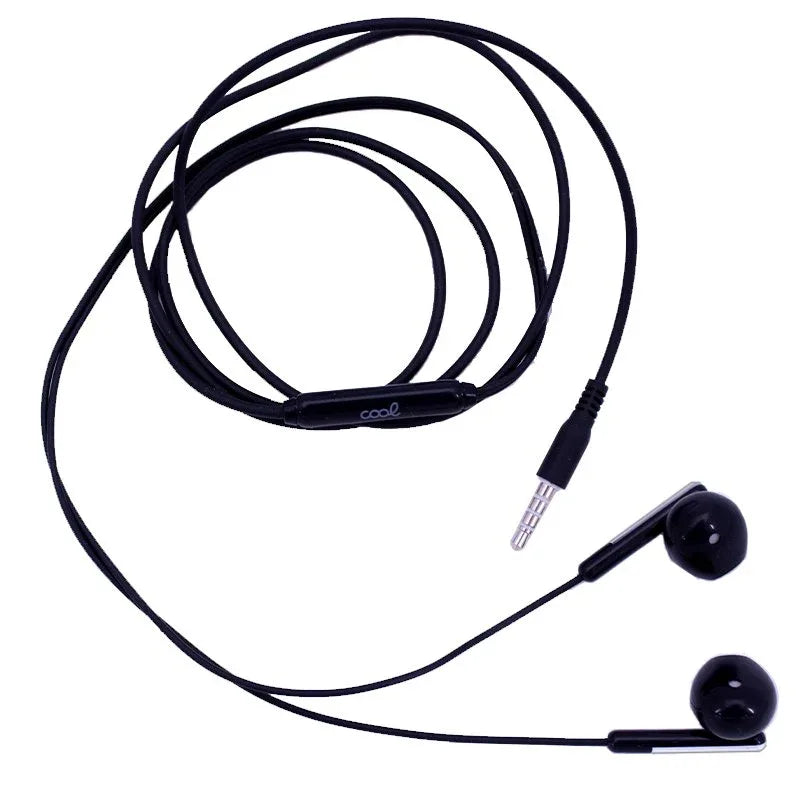 Auriculares 3,5 mm COOL Care Stereo Con Micro Negro - PixelPlaza