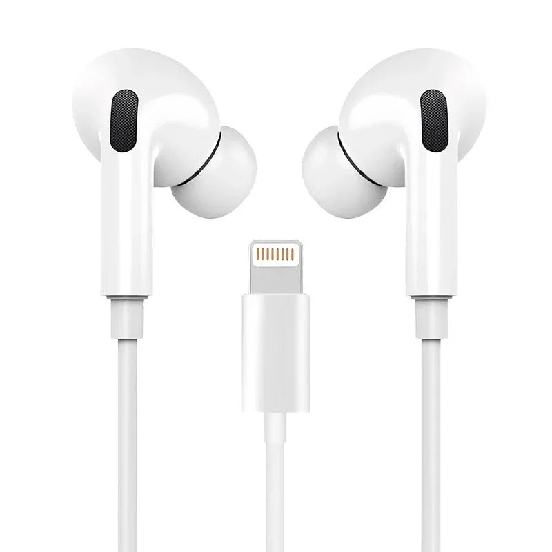 Auriculares Blancos COOL Stereo Con Micro para iPhone - Goma IN-EAR (Lightning Bluetooth) - PixelPlaza