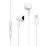 Auriculares Botón COOL Stereo Tipo-C Con Micro (Digital) Blanco - PixelPlaza