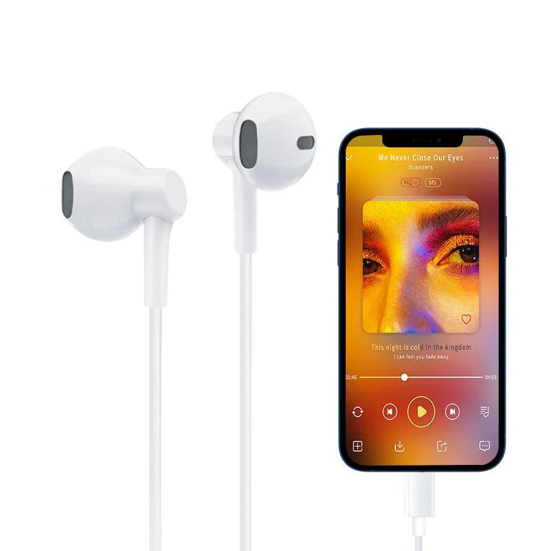 Auriculares Botón COOL Stereo Tipo-C Con Micro (Digital) Blanco - PixelPlaza