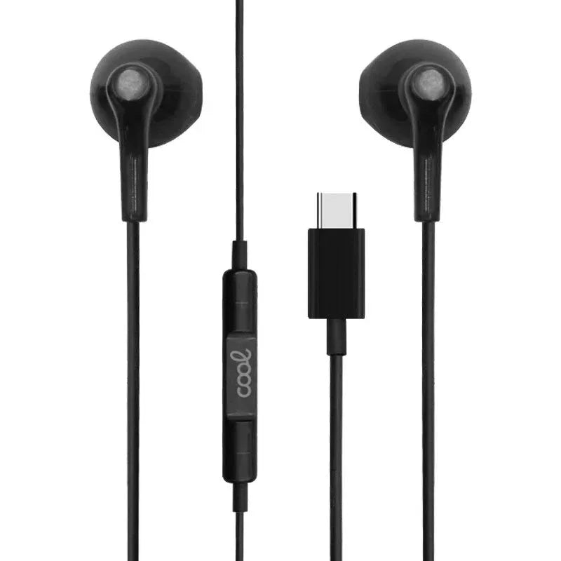 Auriculares Botón COOL Stereo Tipo-C Con Micro (Digital) Negro - PixelPlaza
