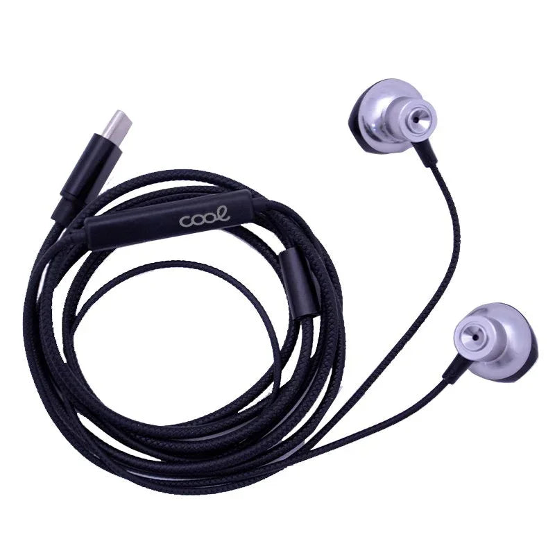 Auriculares Botón COOL Stereo Tipo-C Con Micro (Metal) Silver - PixelPlaza