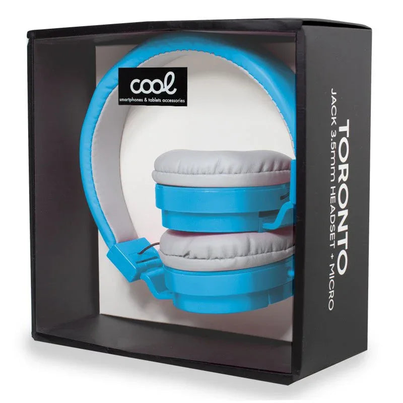 Auriculares Cascos Jack 3,5 mm COOL Toronto Con Micro Azul - PixelPlaza