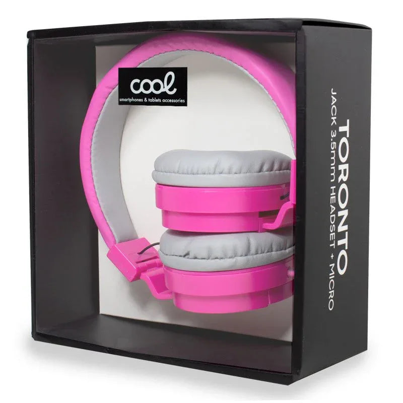 Auriculares Cascos Jack 3,5 mm COOL Toronto Con Micro Rosa - PixelPlaza