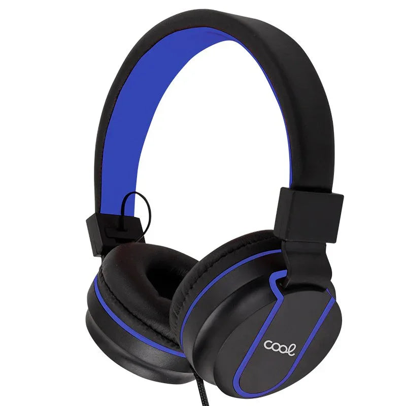 Auriculares Cascos Jack 3,5 mm COOL Toronto Negro-Azul - PixelPlaza