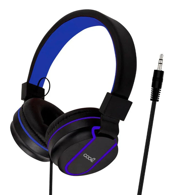 Auriculares Cascos Jack 3,5 mm COOL Toronto Negro-Azul - PixelPlaza