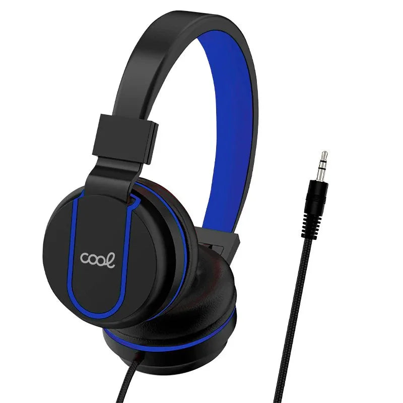Auriculares Cascos Jack 3,5 mm COOL Toronto Negro-Azul - PixelPlaza
