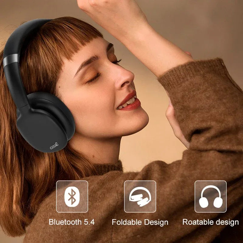 Auriculares Stereo Bluetooth Cascos COOL Roller Negro - PixelPlaza