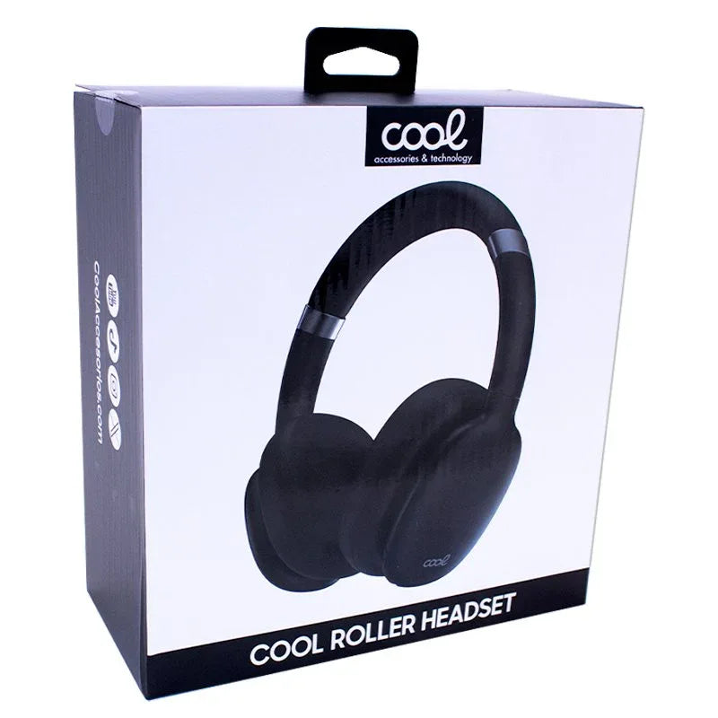 Auriculares Stereo Bluetooth Cascos COOL Roller Negro - PixelPlaza