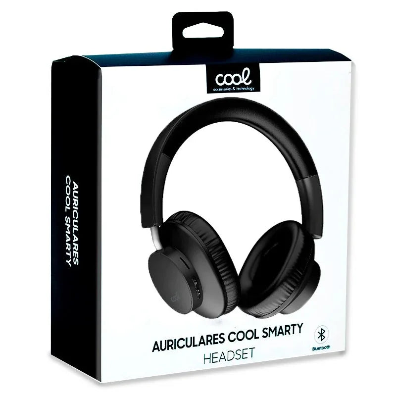 Auriculares Stereo Bluetooth Cascos COOL Smarty Negro - PixelPlaza