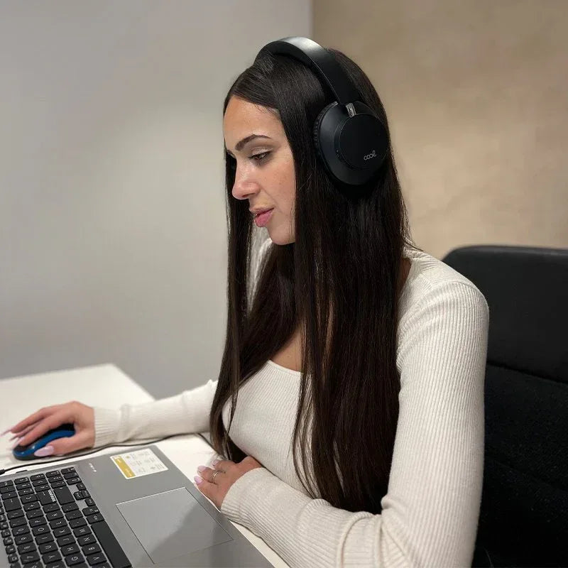 Auriculares Stereo Bluetooth Cascos COOL Smarty Negro - PixelPlaza