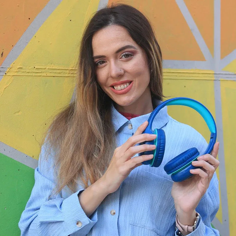 Auriculares Stereo Bluetooth Cascos Infantiles COOL Kids Azul (Volumen Limitado) - PixelPlaza