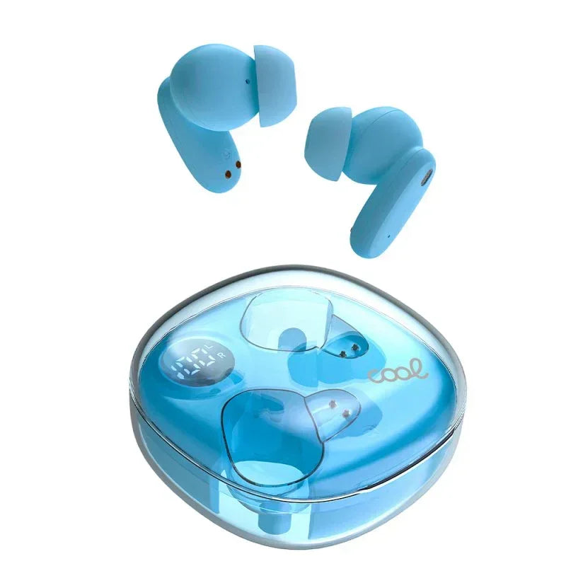 Auriculares Stereo Bluetooth Dual Earbuds COOL Fun Celeste - PixelPlaza