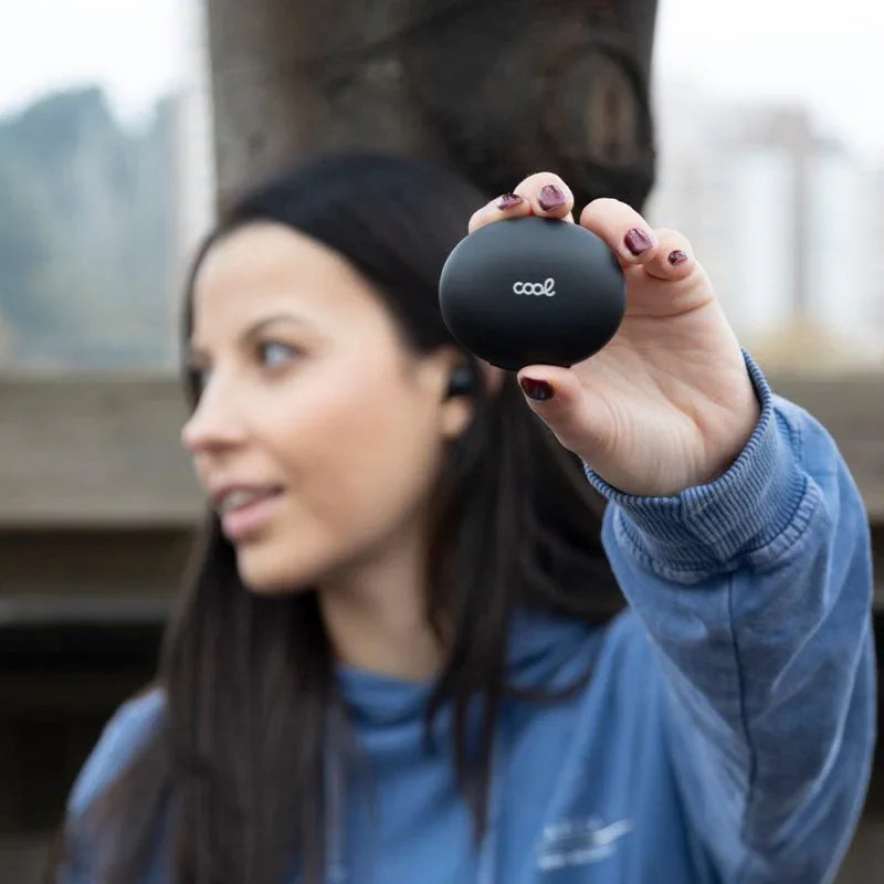 Auriculares Stereo Bluetooth Earbuds ANC COOL Pocket Negro - PixelPlaza