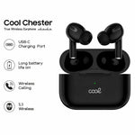 Auriculares Stereo Bluetooth Earbuds COOL Chester Negro - PixelPlaza