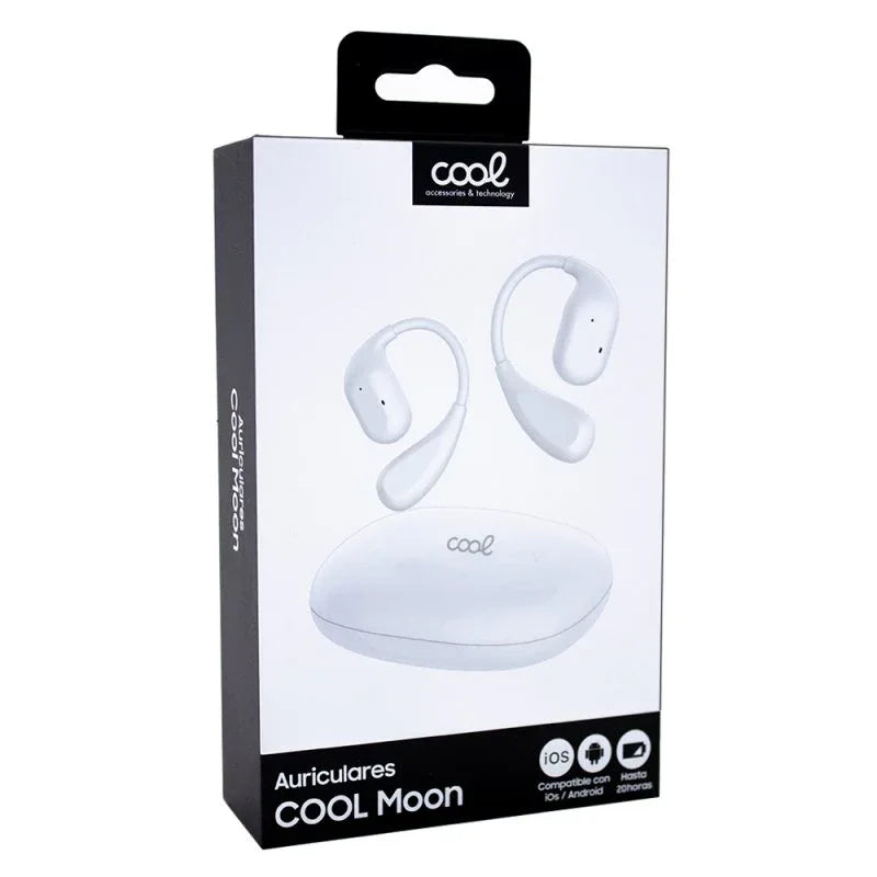 Auriculares Stereo Bluetooth Earbuds COOL Moon (Oído Libre) Blanco - PixelPlaza