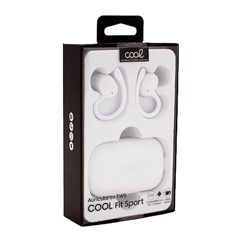 Auriculares Stereo Bluetooth Earbuds Inalámbricos COOL Fit Sport Blanco - PixelPlaza