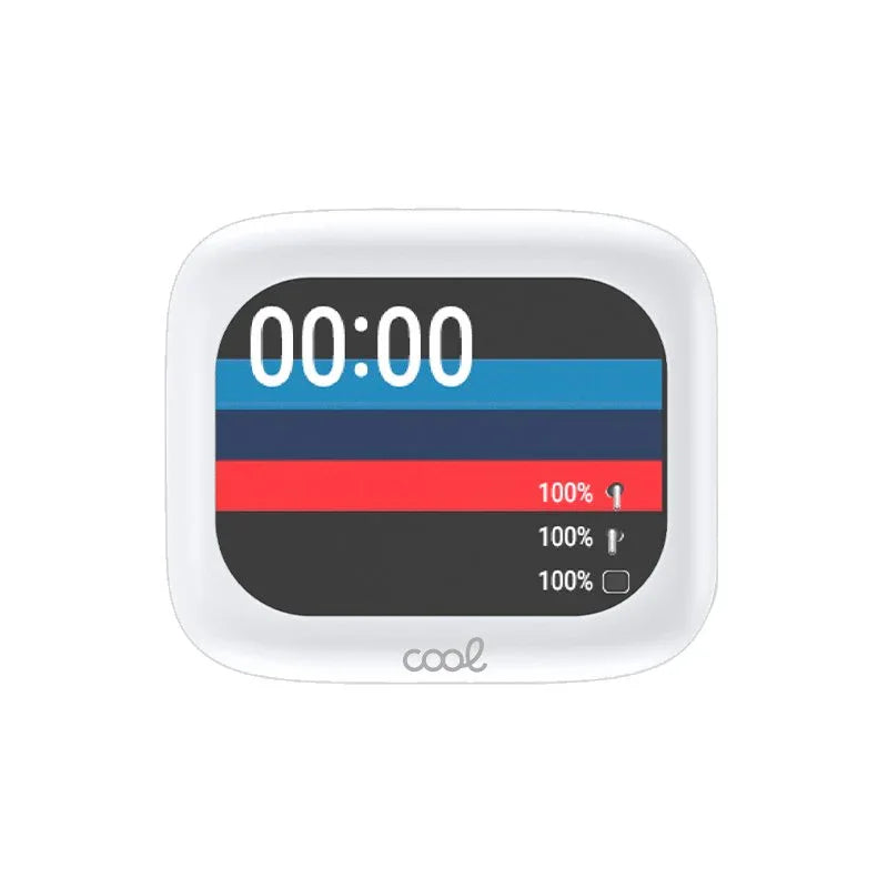 Auriculares Stereo Bluetooth Earbuds Lcd COOL Ambient Blanco - PixelPlaza