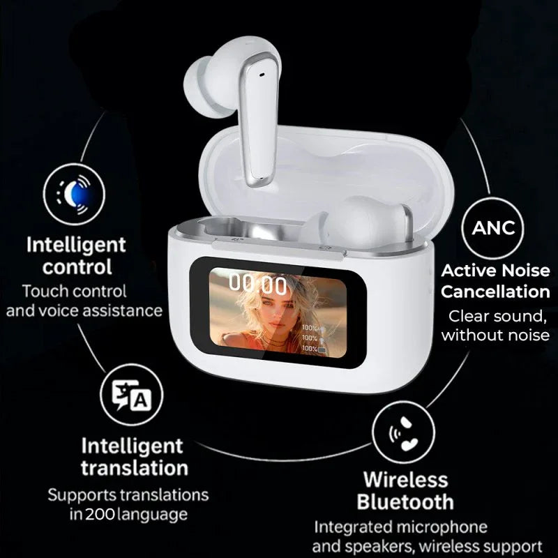 Auriculares Stereo Bluetooth Earbuds TWS COOL Iria AI (ANC, Traducción, IA) Blanco - PixelPlaza