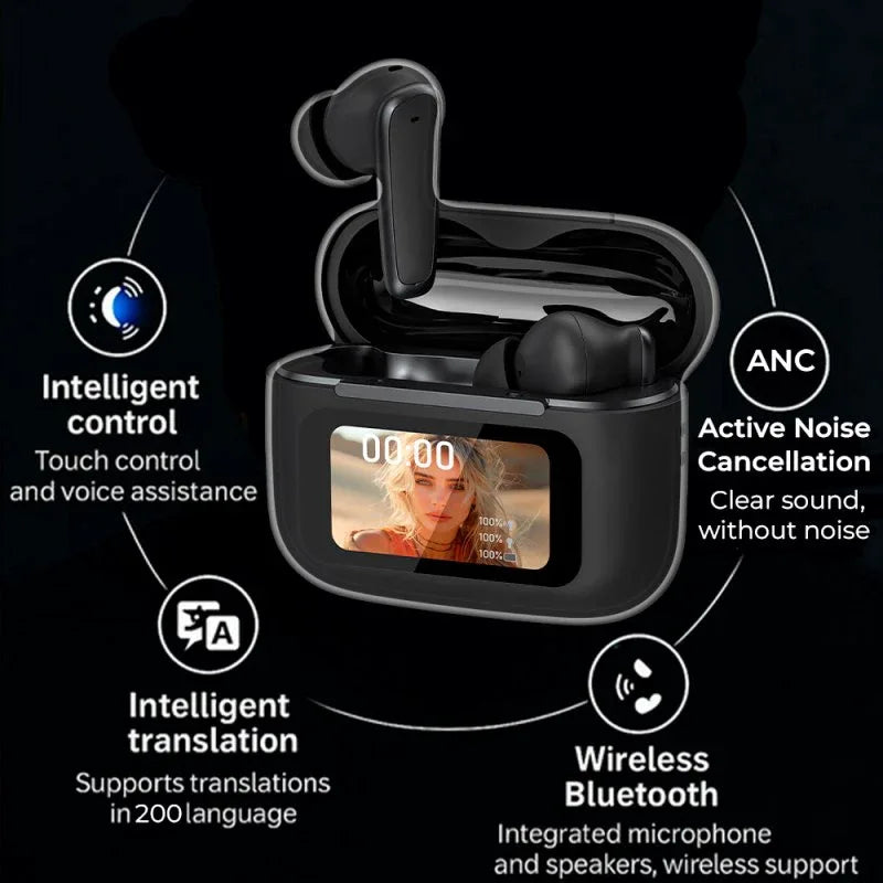 Auriculares Stereo Bluetooth Earbuds TWS COOL Iria AI (ANC, Traducción, IA) Negro - PixelPlaza