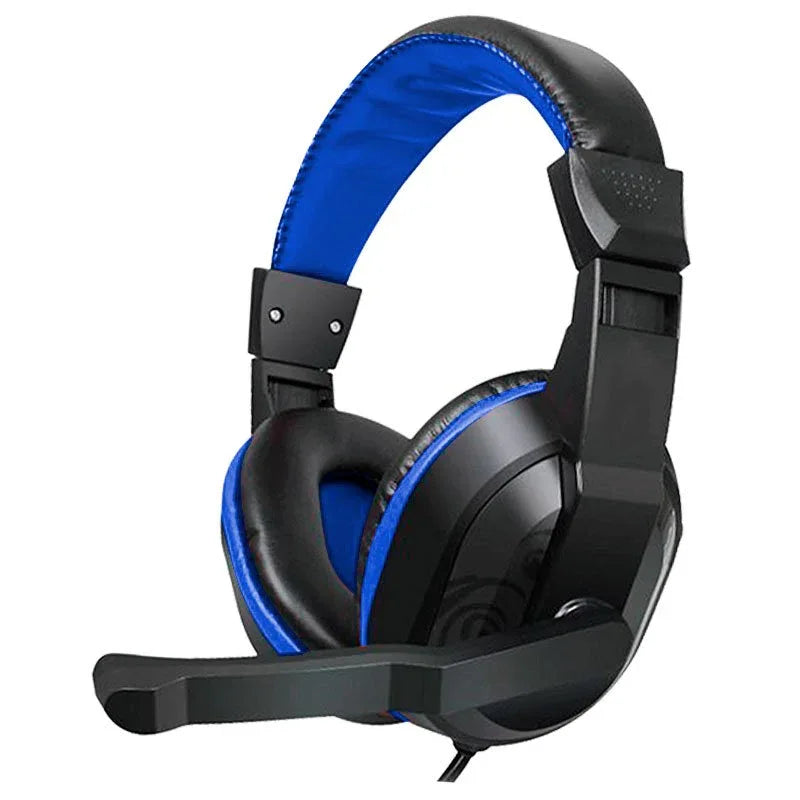 Auriculares Stereo Oficina COOL Dublin con micro (Negro-Azul) - PixelPlaza