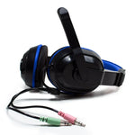 Auriculares Stereo Oficina COOL Dublin con micro (Negro-Azul) - PixelPlaza