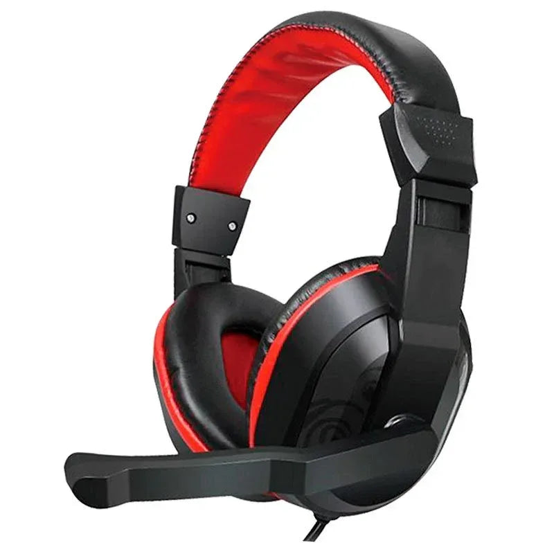 Auriculares Stereo Oficina COOL Dublin con micro (Negro-Rojo) - PixelPlaza