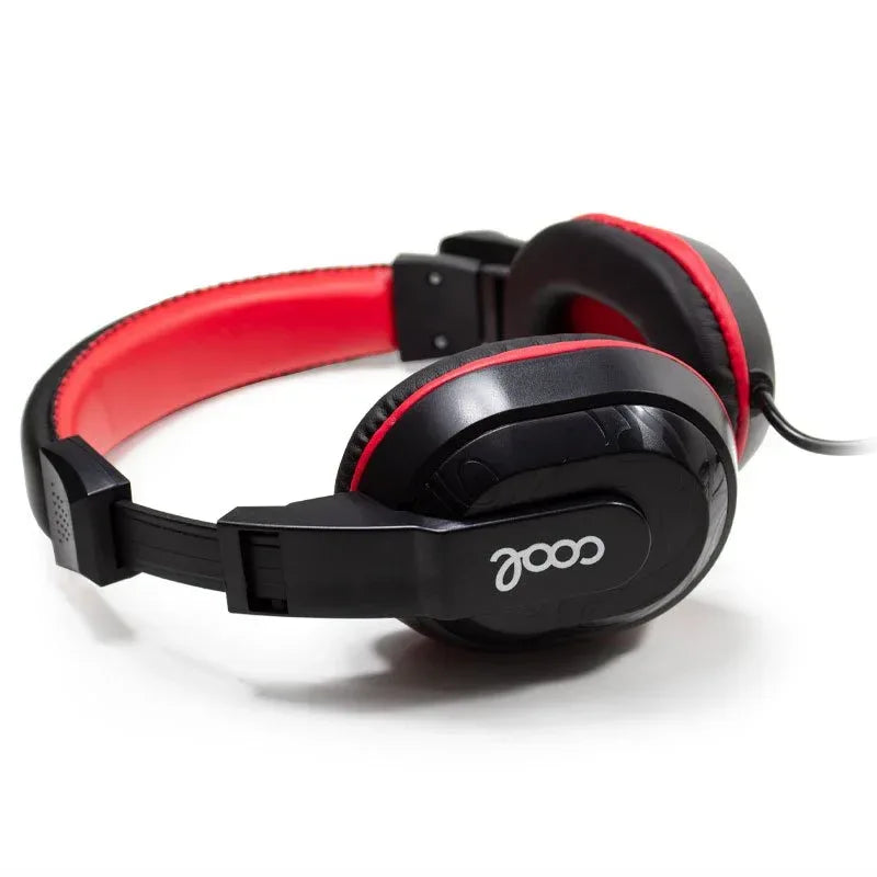 Auriculares Stereo Oficina COOL Dublin con micro (Negro-Rojo) - PixelPlaza