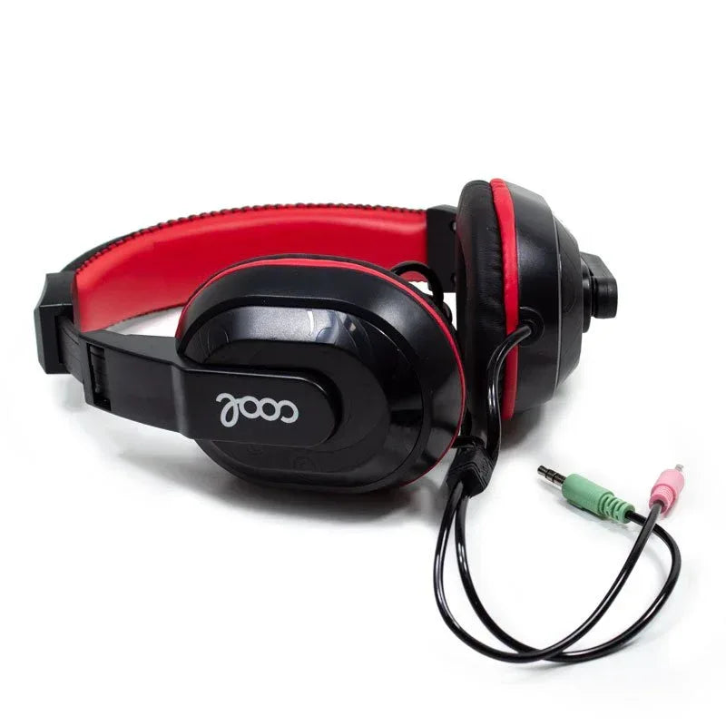 Auriculares Stereo Oficina COOL Dublin con micro (Negro-Rojo) - PixelPlaza