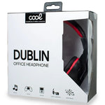 Auriculares Stereo Oficina COOL Dublin con micro (Negro-Rojo) - PixelPlaza