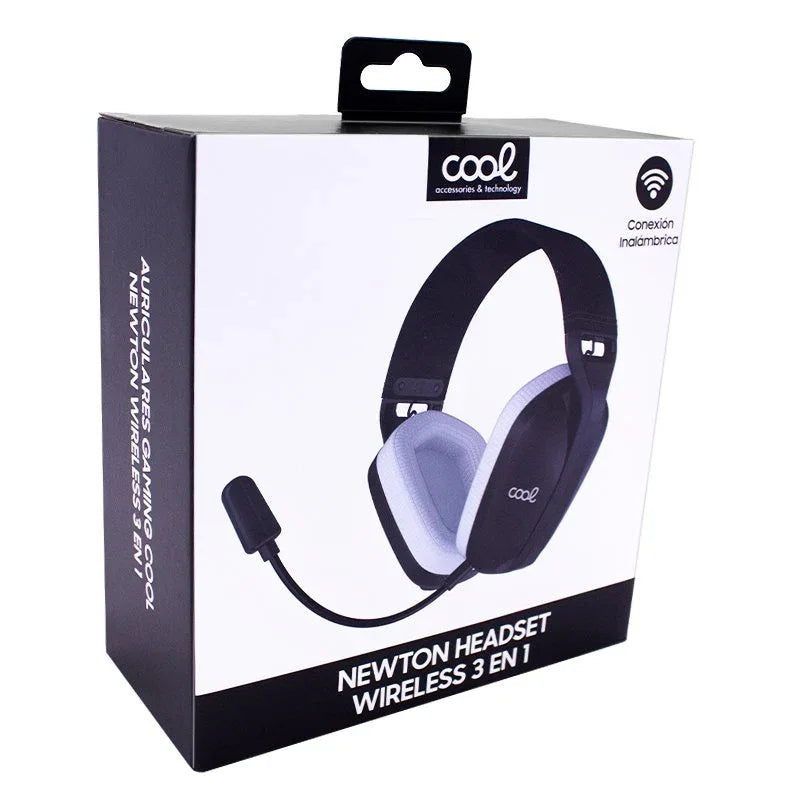 Auriculares Stereo PC / PS4 / PS5 Negro (3 en 1: Wireless / Bluetooth / Jack) COOL Newton - PixelPlaza