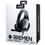 Auriculares Stereo PC / PS4 / PS5 / Xbox Gaming COOL Bremen Iluminación + Adapt. Audio - PixelPlaza