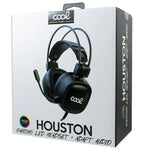 Auriculares Stereo PC / PS4 / PS5 / Xbox Gaming COOL Houston Iluminación + Adapt. Audio - PixelPlaza