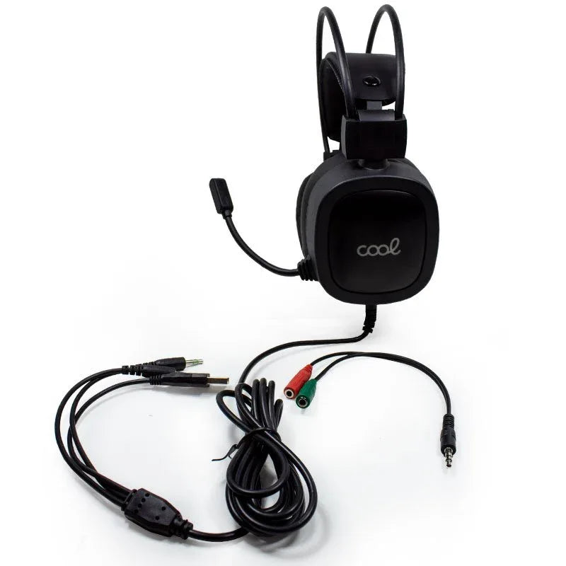 Auriculares Stereo PC / PS4 / PS5 / Xbox Gaming COOL Houston Iluminación + Adapt. Audio - PixelPlaza