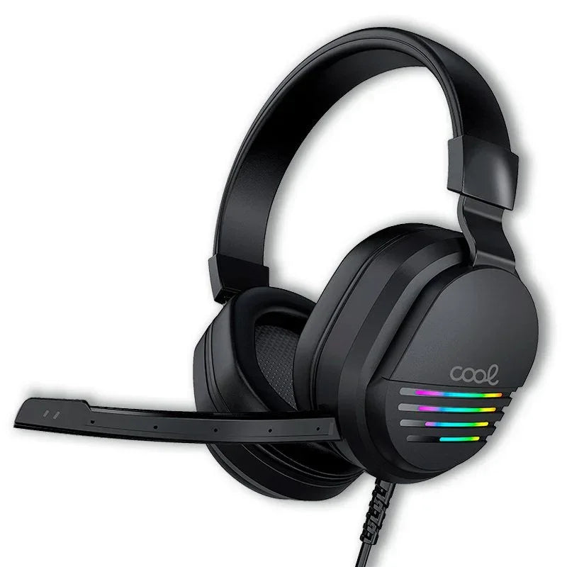 Auriculares Stereo PC / PS4 / PS5 / Xbox Gaming COOL Nitro con Adapt. Audio + Iluminación - PixelPlaza