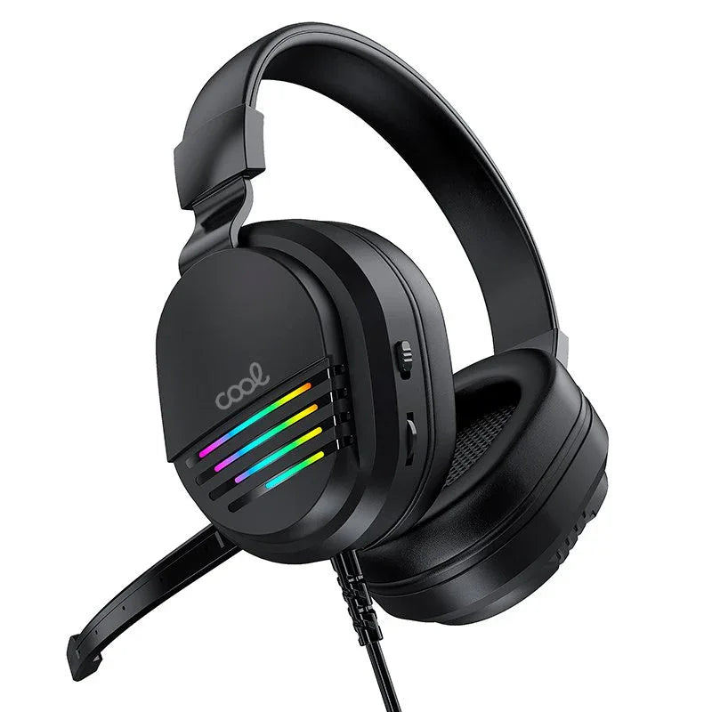 Auriculares Stereo PC / PS4 / PS5 / Xbox Gaming COOL Nitro con Adapt. Audio + Iluminación - PixelPlaza